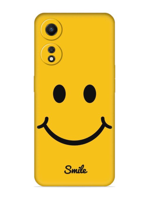 Yellow Smiley Embossed Soft Silicone Case for Oppo A78 (5G) Zapvi