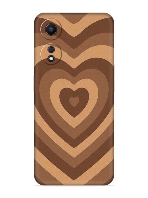 Brown Heart Embossed Soft Silicone Case for Oppo A78 (5G)