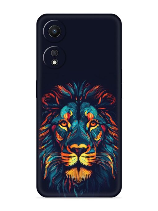 Colorful Lion Embossed Soft Silicone Case for Oppo A78 (5G)