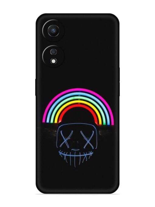 Mask Rainbow Embossed Soft Silicone Case for Oppo A78 (5G)