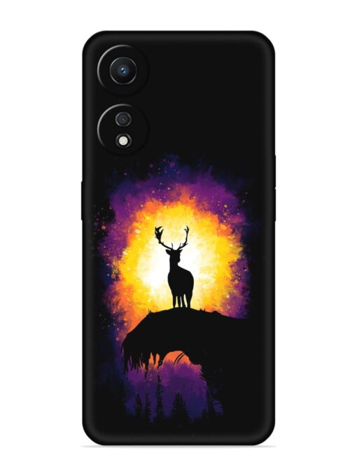 Elk Animal Art Embossed Soft Silicone Case for Oppo A78 (5G)