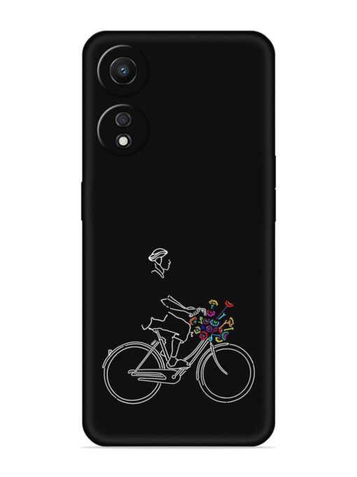 Minimalist Cycle Art Embossed Soft Silicone Case for Oppo A78 (5G)