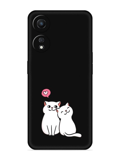 Cute Loving Cats Embossed Soft Silicone Case for Oppo A78 (5G)