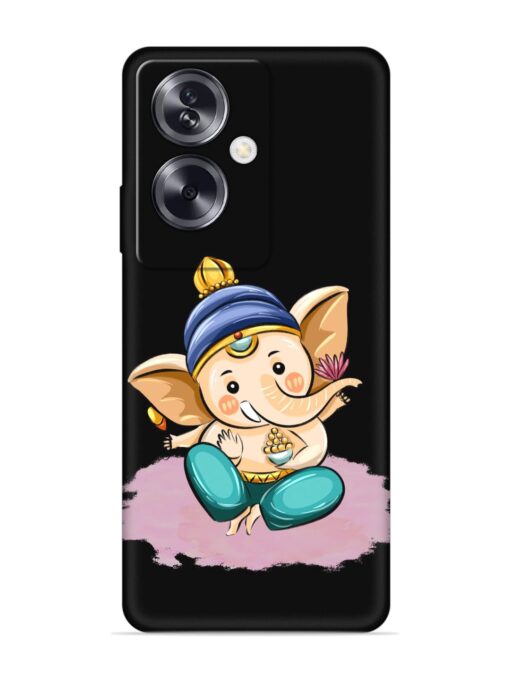 Bal Ganesh Vector Art Embossed Soft Silicone Case for Oppo A79 (5G)