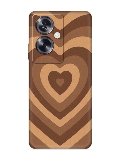 Brown Heart Embossed Soft Silicone Case for Oppo A79 (5G)