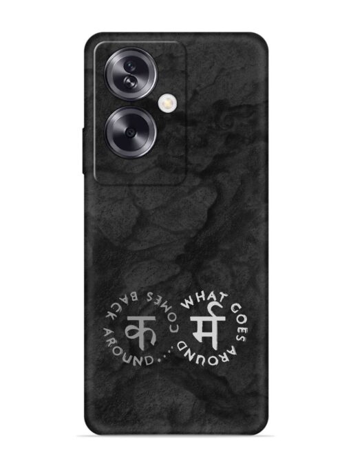 Karma Hindi Word Embossed Soft Silicone Case for Oppo A79 (5G)