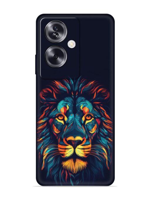 Colorful Lion Embossed Soft Silicone Case for Oppo A79 (5G)