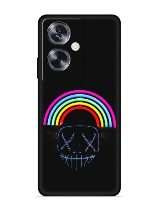 Mask Rainbow Embossed Soft Silicone Case for Oppo A79 (5G)