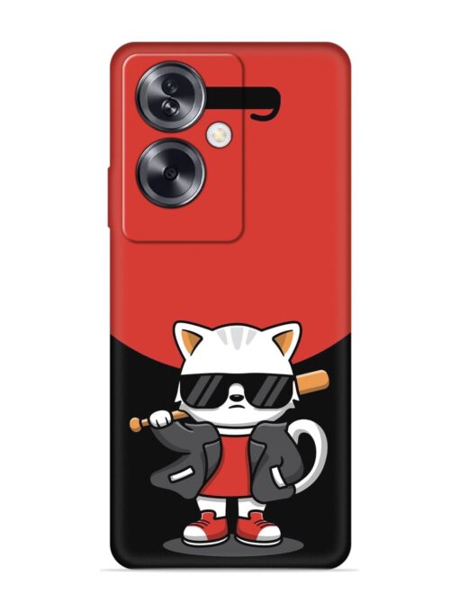 Cool Little Bear Cartoon Embossed Soft Silicone Case for Oppo A79 (5G)