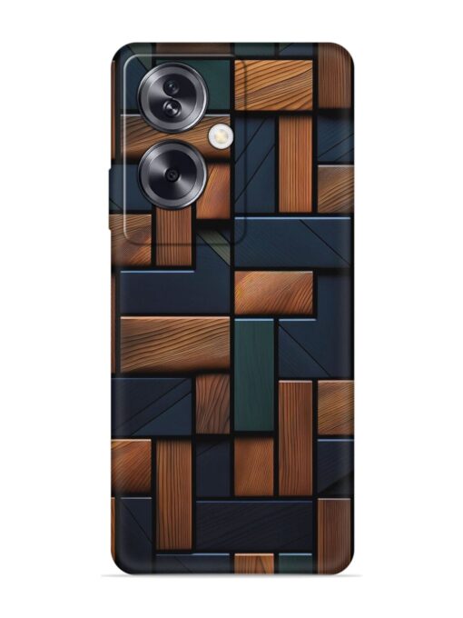 Wooden Background Cubes Embossed Soft Silicone Case for Oppo A79 (5G)