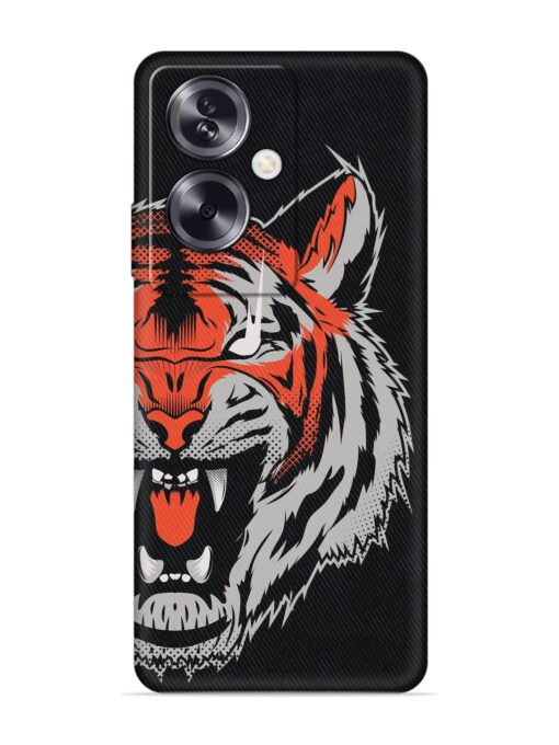 Tiger Aggression Embossed Soft Silicone Case for Oppo A79 (5G)