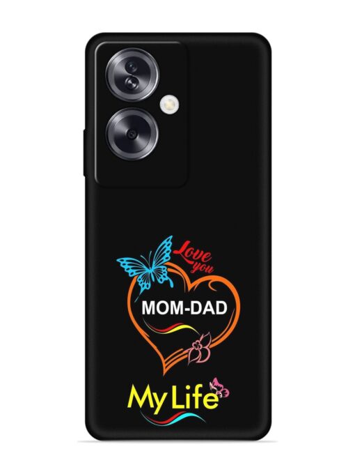 Love You Mom Dad Embossed Soft Silicone Case for Oppo A79 (5G)