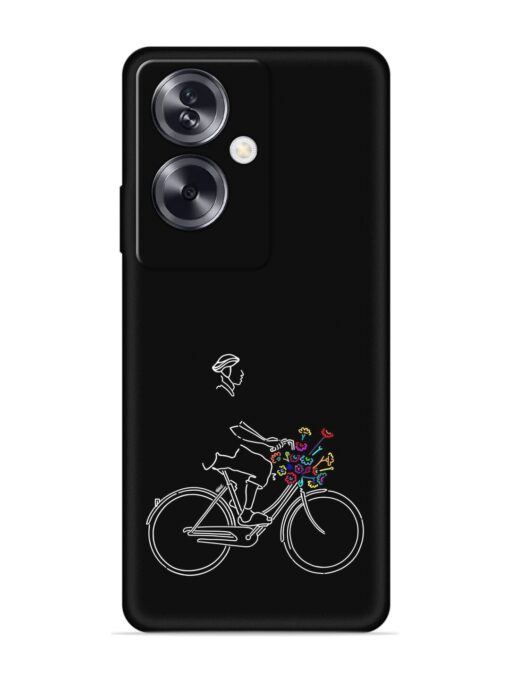 Minimalist Cycle Art Embossed Soft Silicone Case for Oppo A79 (5G)