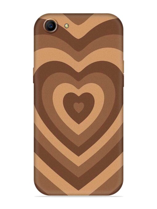 Brown Heart Embossed Soft Silicone Case for Oppo A83