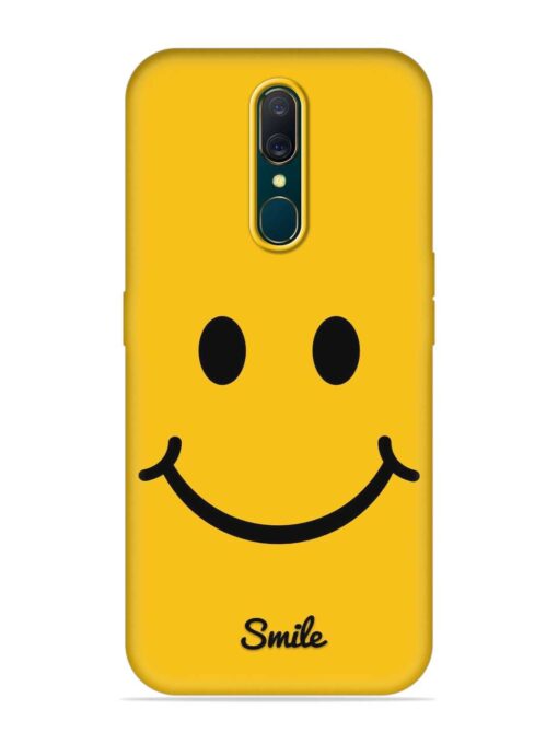 Yellow Smiley Embossed Soft Silicone Case for Oppo A9 Zapvi