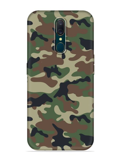 Army Military Camouflage Dark Green Embossed Soft Silicone Case for Oppo A9 Zapvi