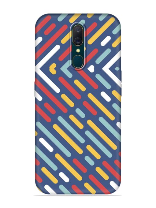 Colored Lines Embossed Soft Silicone Case for Oppo A9 Zapvi