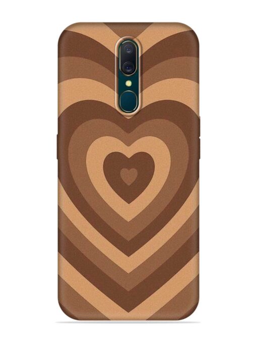 Brown Heart Embossed Soft Silicone Case for Oppo A9 Zapvi