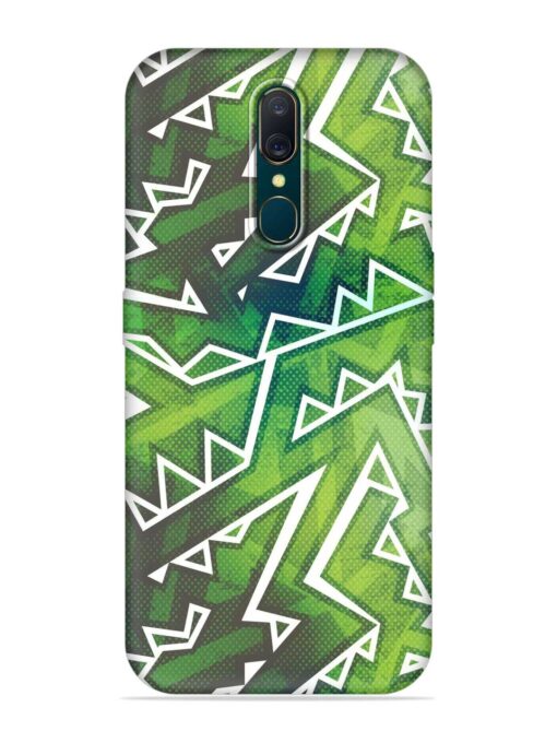 Green Graffiti Seamless Embossed Soft Silicone Case for Oppo A9