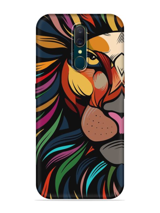 Trippy Lion Art Embossed Soft Silicone Case for Oppo A9