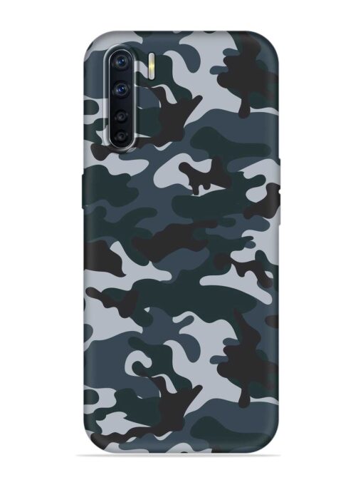 Dark Blue Army Military Art Embossed Soft Silicone Case for Oppo A91