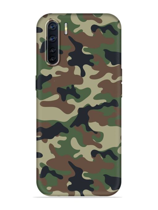 Army Military Camouflage Dark Green Embossed Soft Silicone Case for Oppo A91 Zapvi