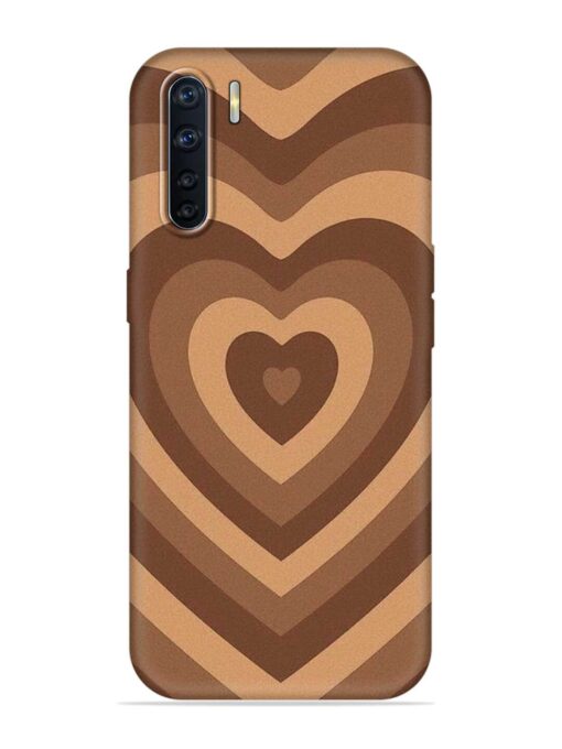 Brown Heart Embossed Soft Silicone Case for Oppo A91