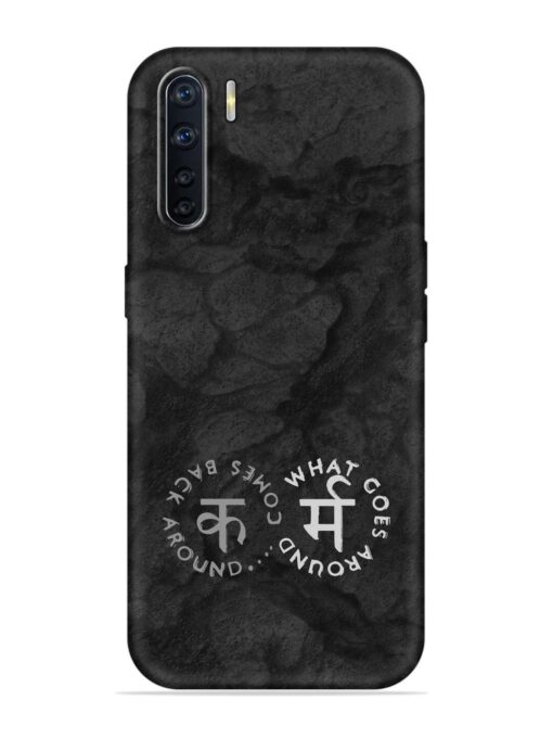 Karma Hindi Word Embossed Soft Silicone Case for Oppo A91