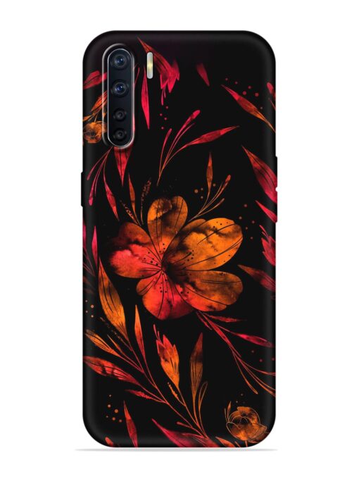 Red Flower Painting Embossed Soft Silicone Case for Oppo A91 Zapvi