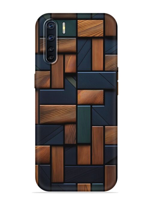 Wooden Background Cubes Embossed Soft Silicone Case for Oppo A91 Zapvi