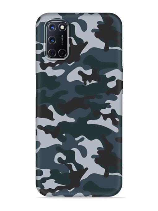 Dark Blue Army Military Art Embossed Soft Silicone Case for Oppo A92