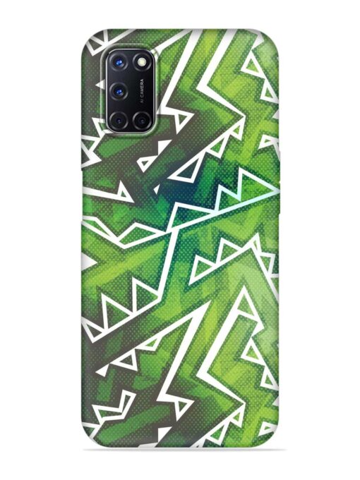 Green Graffiti Seamless Embossed Soft Silicone Case for Oppo A92 Zapvi