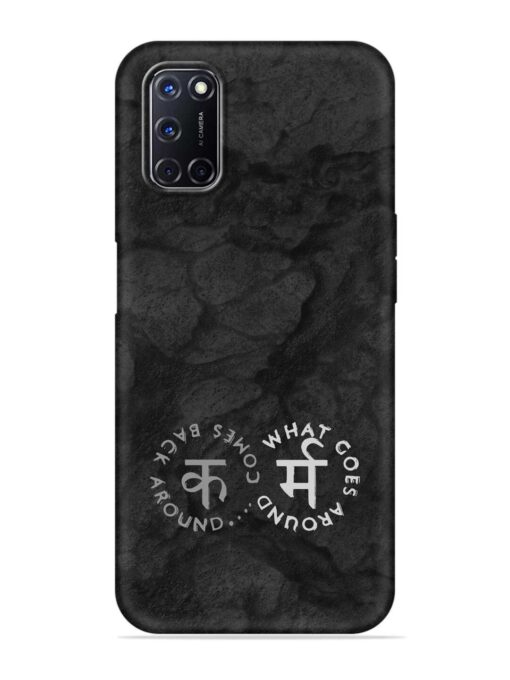 Karma Hindi Word Embossed Soft Silicone Case for Oppo A92 Zapvi