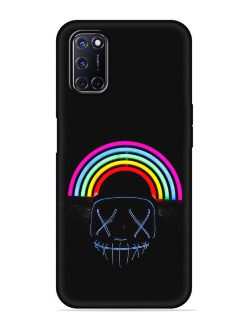 Mask Rainbow Embossed Soft Silicone Case for Oppo A92 Zapvi