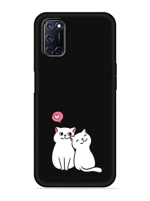 Cute Loving Cats Embossed Soft Silicone Case for Oppo A92 Zapvi