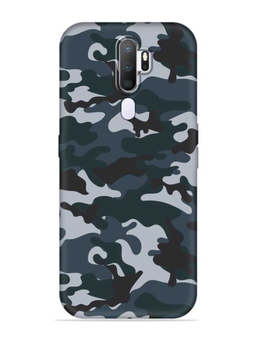 Dark Blue Army Military Art Embossed Soft Silicone Case for Oppo A9 (2020) Zapvi