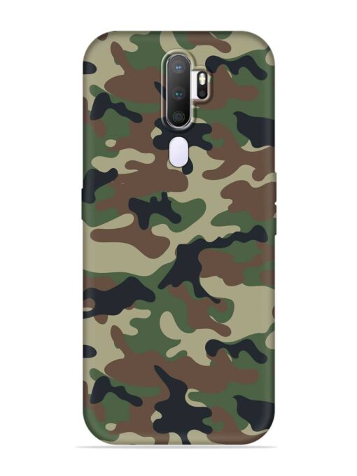 Army Military Camouflage Dark Green Embossed Soft Silicone Case for Oppo A9 (2020) Zapvi