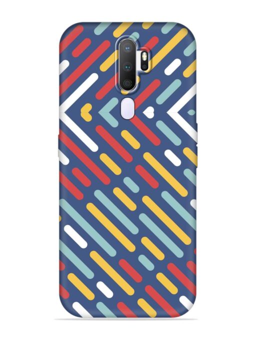 Colored Lines Embossed Soft Silicone Case for Oppo A9 (2020)