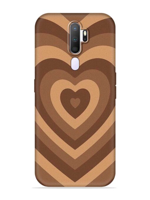 Brown Heart Embossed Soft Silicone Case for Oppo A9 (2020) Zapvi