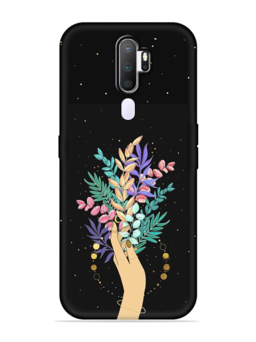 Flower On Hand Embossed Soft Silicone Case for Oppo A9 (2020) Zapvi