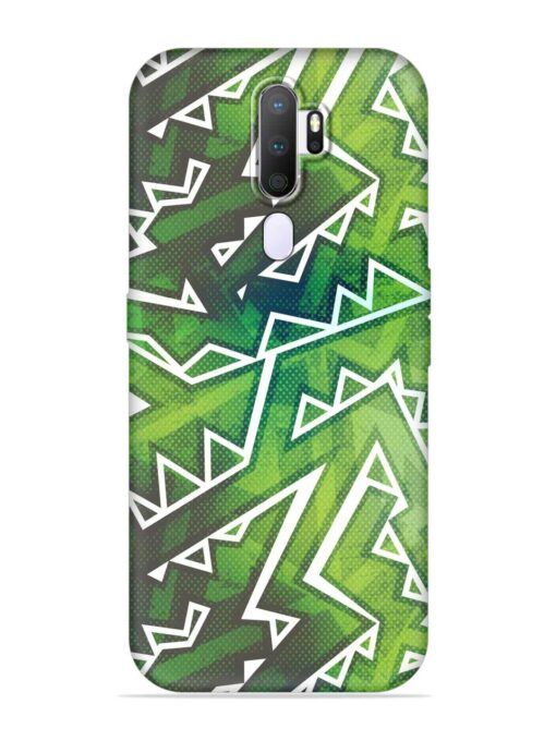 Green Graffiti Seamless Embossed Soft Silicone Case for Oppo A9 (2020) Zapvi