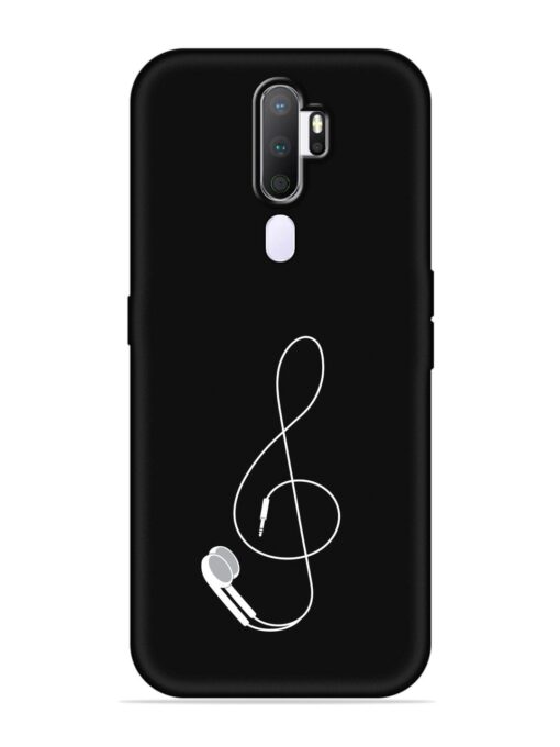 Music Earphone Vector Embossed Soft Silicone Case for Oppo A9 (2020)