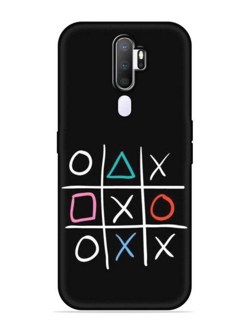 Super Neon Tic-Tac-Toe Embossed Soft Silicone Case for Oppo A9 (2020) Zapvi