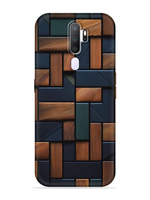 Wooden Background Cubes Embossed Soft Silicone Case for Oppo A9 (2020) Zapvi