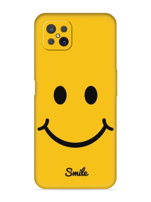 Yellow Smiley Embossed Soft Silicone Case for Oppo A92S