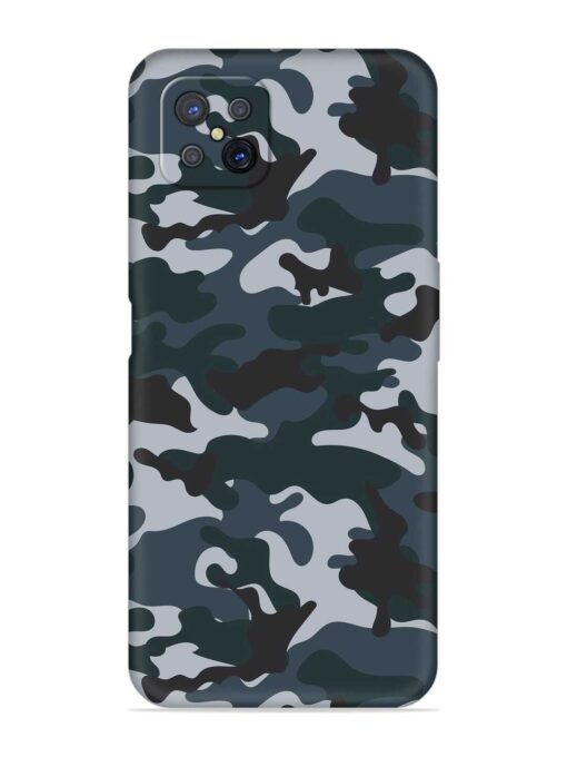 Dark Blue Army Military Art Embossed Soft Silicone Case for Oppo A92S Zapvi