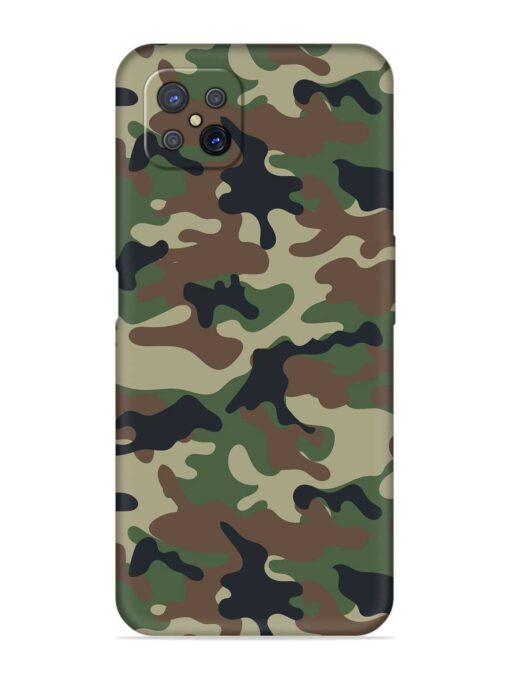 Army Military Camouflage Dark Green Embossed Soft Silicone Case for Oppo A92S Zapvi