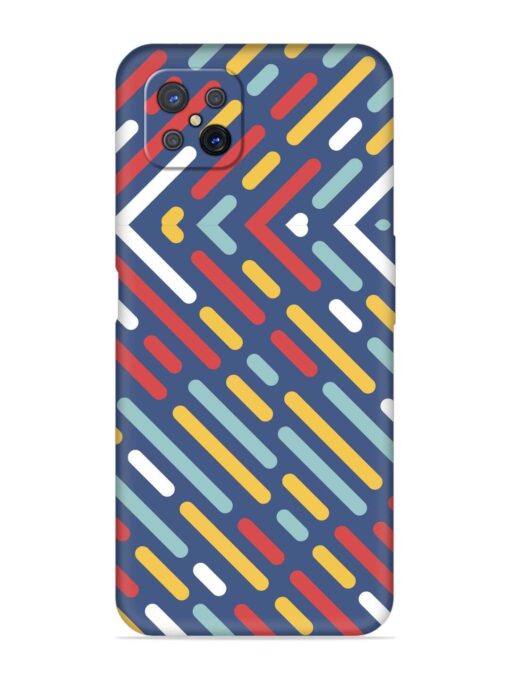 Colored Lines Embossed Soft Silicone Case for Oppo A92S Zapvi