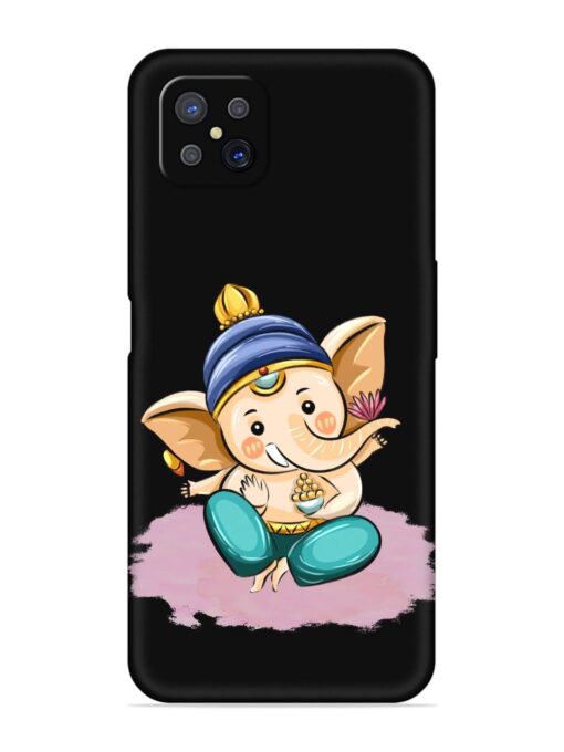 Bal Ganesh Vector Art Embossed Soft Silicone Case for Oppo A92S Zapvi