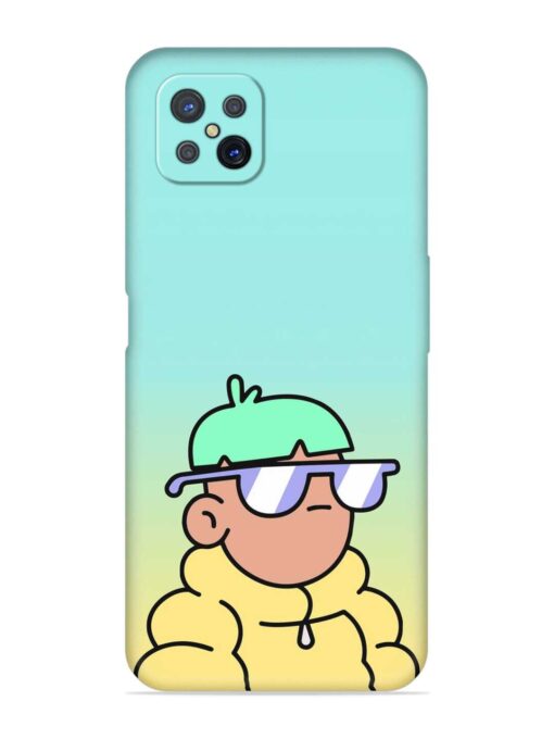 Doodles Cool Character Embossed Soft Silicone Case for Oppo A92S